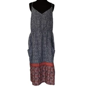 Pantagonia Lost Wildflower Bohemian Midi Dres Racerback Soft Luxurious Coastal